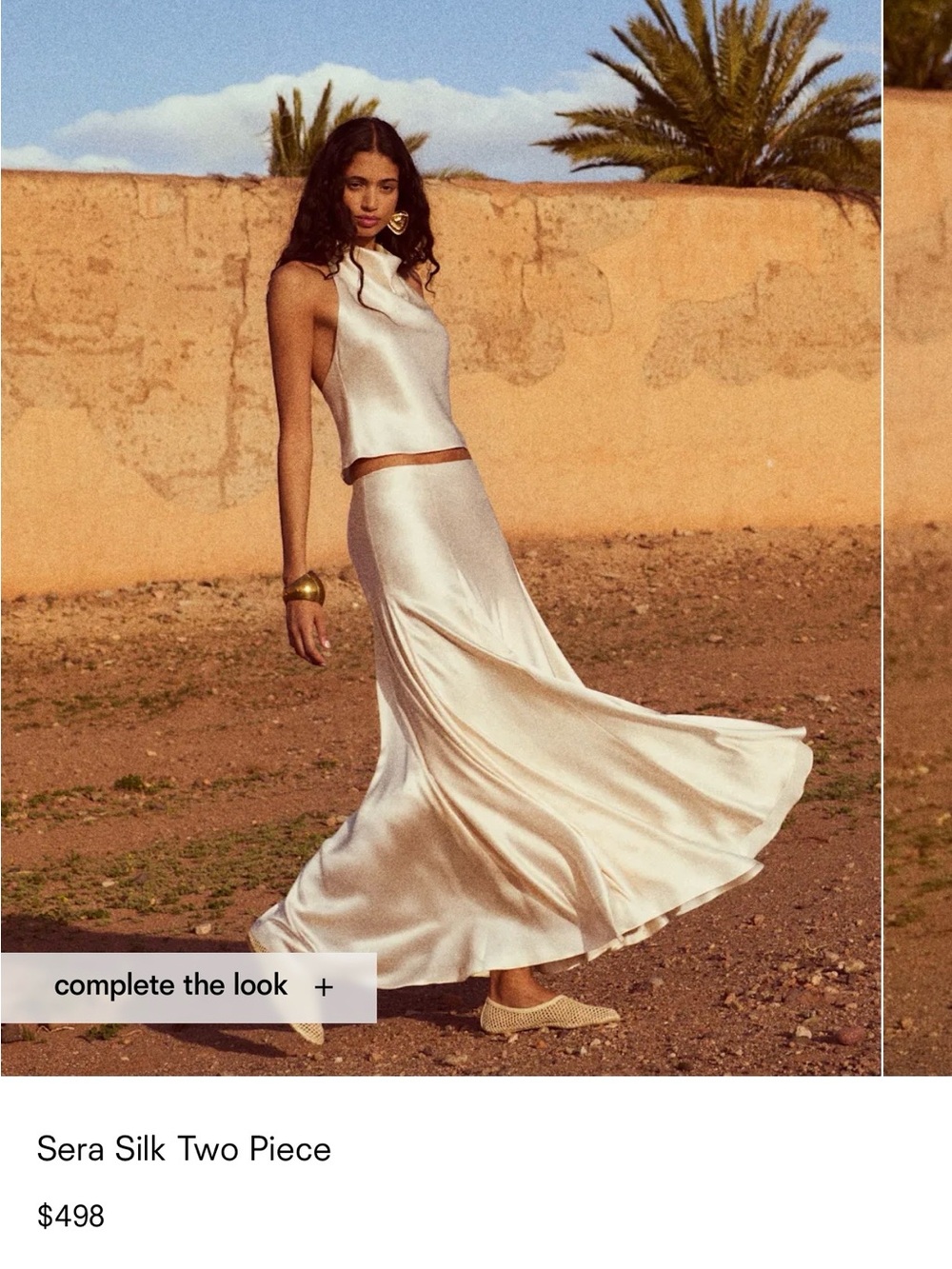 Sera Silk Maxi Skirt in Ivory